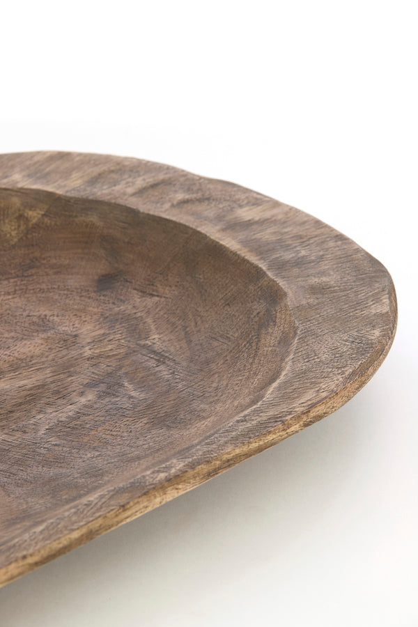 Dish 48x27x3,7 cm RAPLA mango wood antique brown