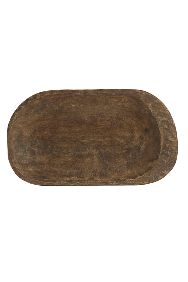 Dish 48x27x3,7 cm RAPLA mango wood antique brown