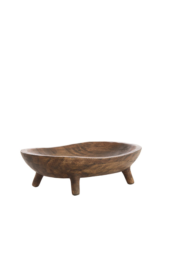 Dish on base 34,5x25,5x10 cm AILA mango wood antique brown