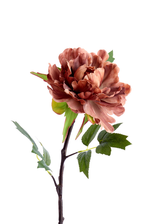 Artificial flower 65x15x10 cm PEONIA orange-brown