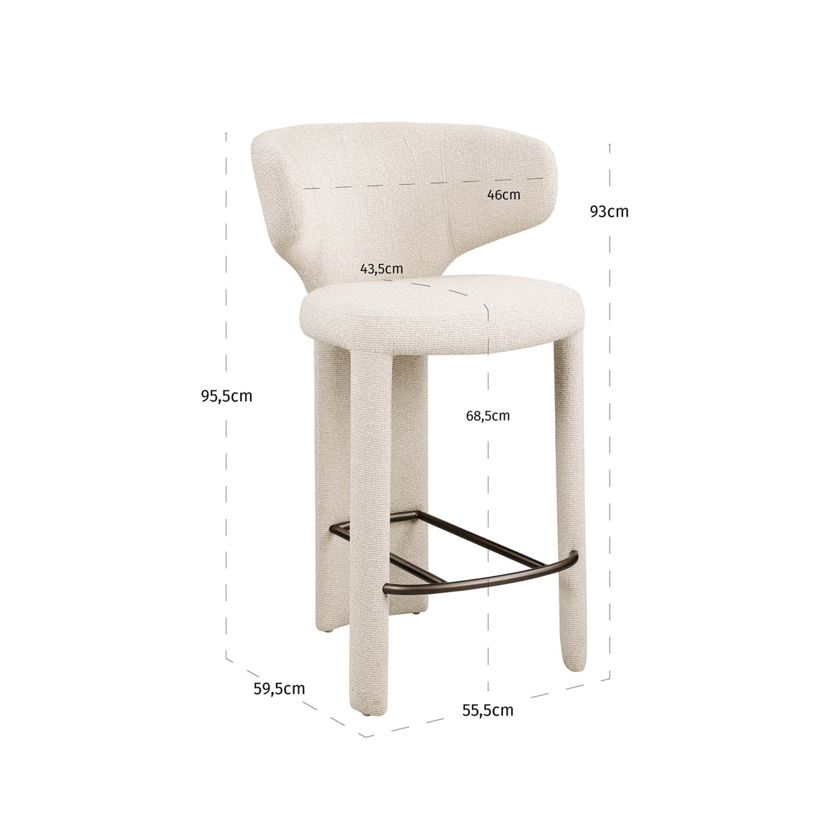 Counter stool Viola biscotti
