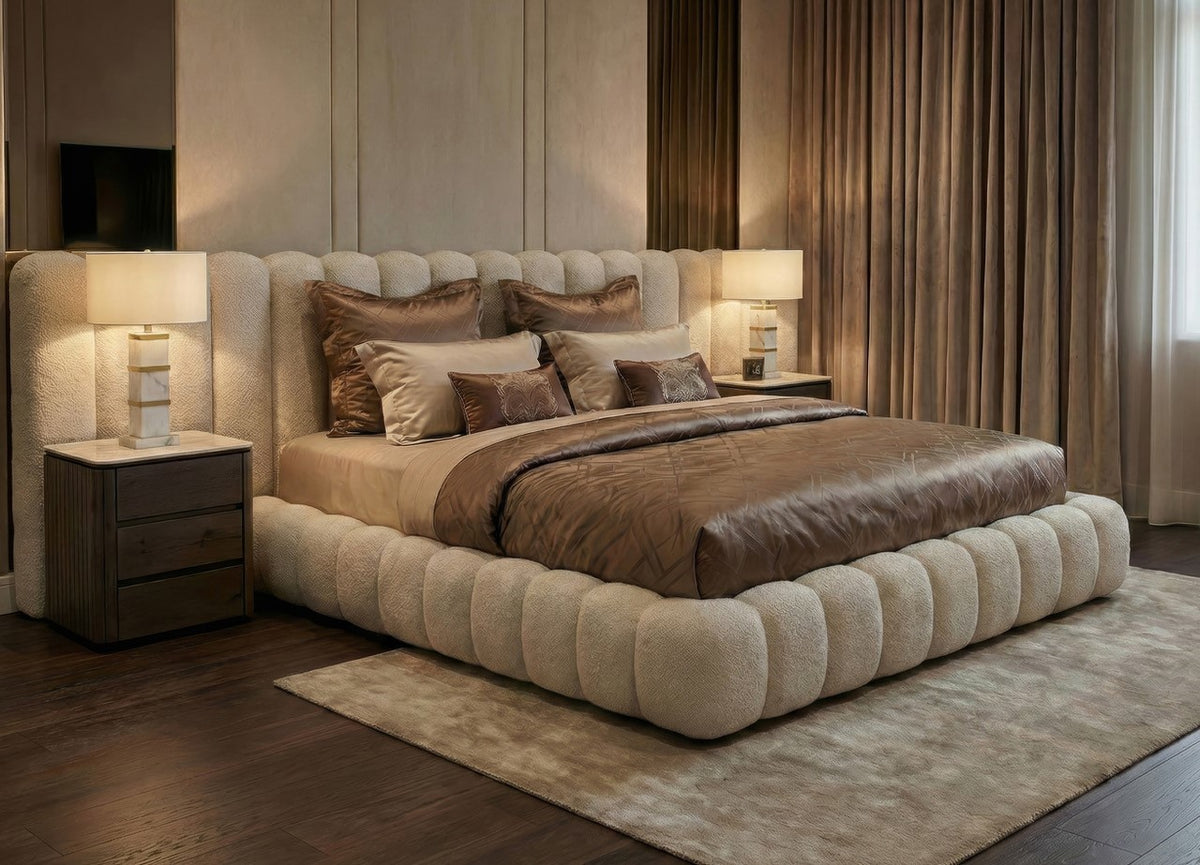 Bed Cupidon cream fancy 180x210 (mattress size (excl.)) with storage