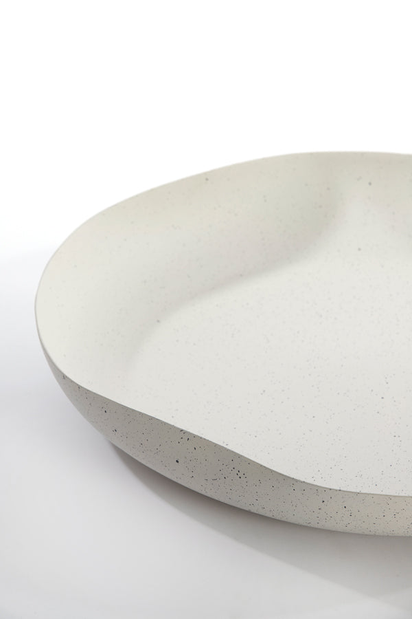 Dish 44x43,5x7 cm ANZIO white+light grey spotted