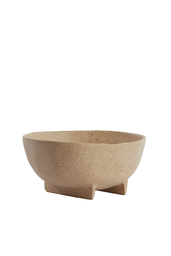 Dish on base 21x20,5x10 cm ROSANA sand+light brown spotted