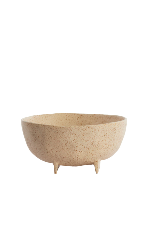 Dish on base 21x20,5x10 cm ROSANA sand+light brown spotted