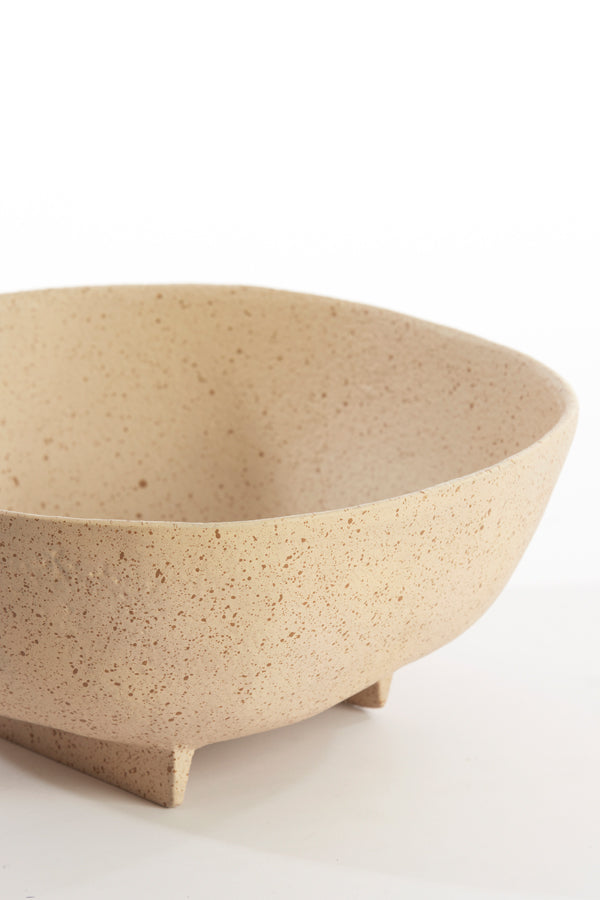 Dish on base 27x26,5x11,5 cm ROSANA sand+light brown spotted
