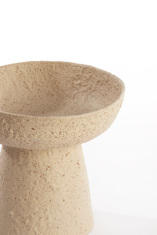 Dish on base 20,5x18 cm OTA sand+light brown spotted