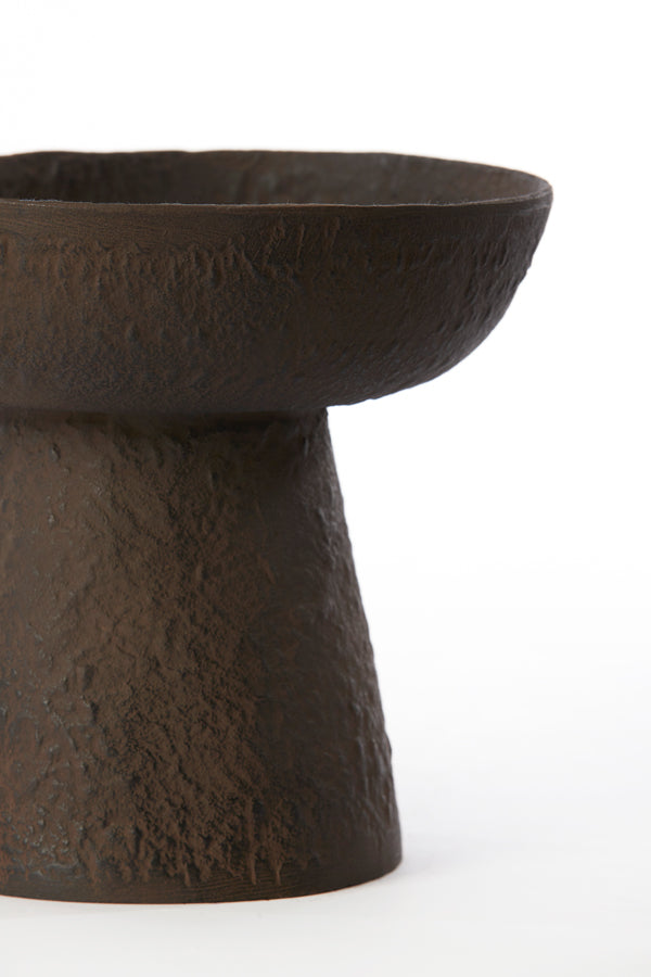 Dish on base 20,5x18 cm OTA dark brown