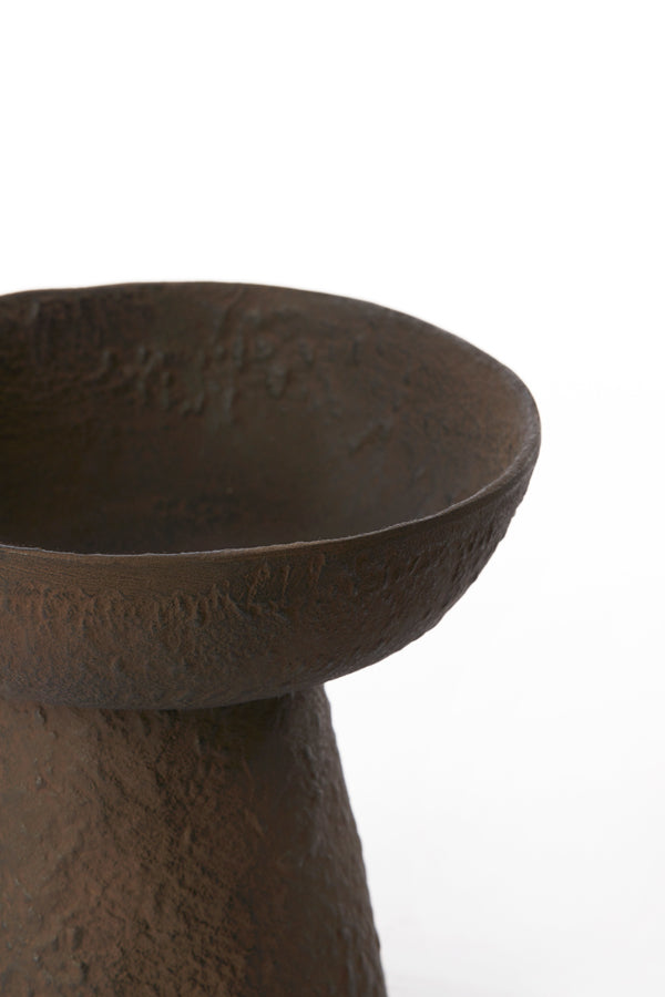 Dish on base 20,5x18 cm OTA dark brown