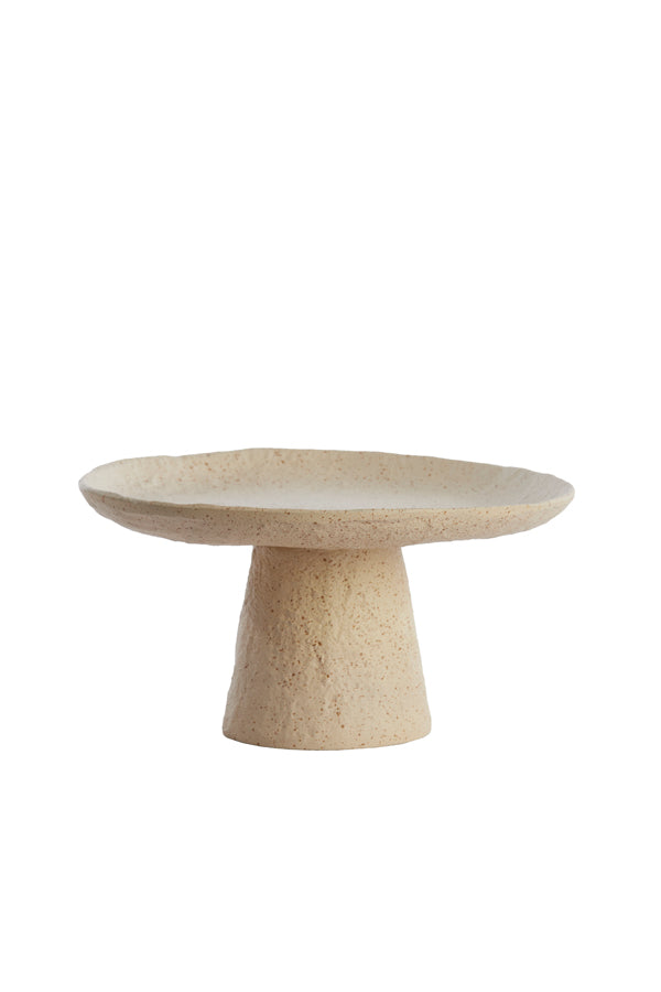 Dish on base 24,5x12 cm OTA sand+light brown spotted