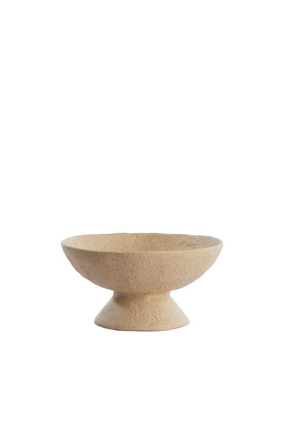 Dish on base 25x24x12,5 cm OTA sand+light brown spotted