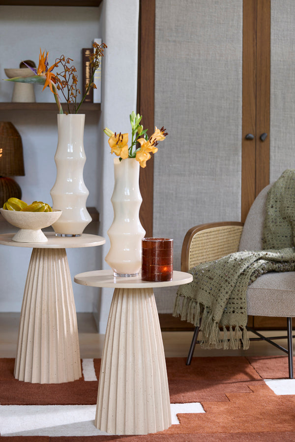 Dish on base 25x24x12,5 cm OTA sand+light brown spotted