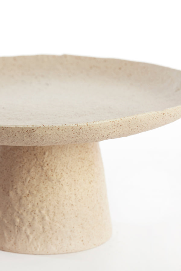 Dish on base 31x30,5x16 cm OTA sand+light brown spotted