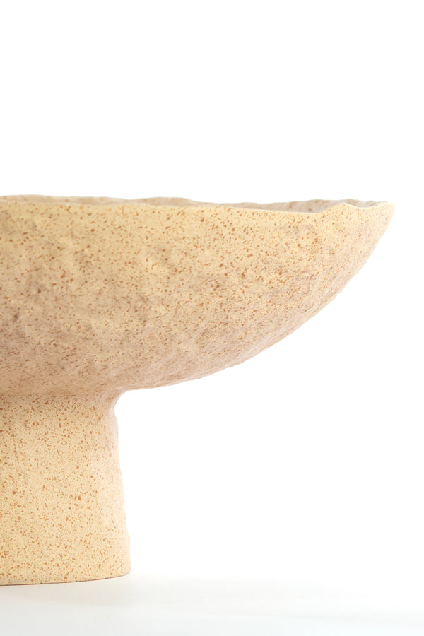 Dish on base 31x15,5 cm OTA sand+light brown spotted