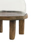 Dish 27x30 cm BIA mango wood antique brown+glass clear