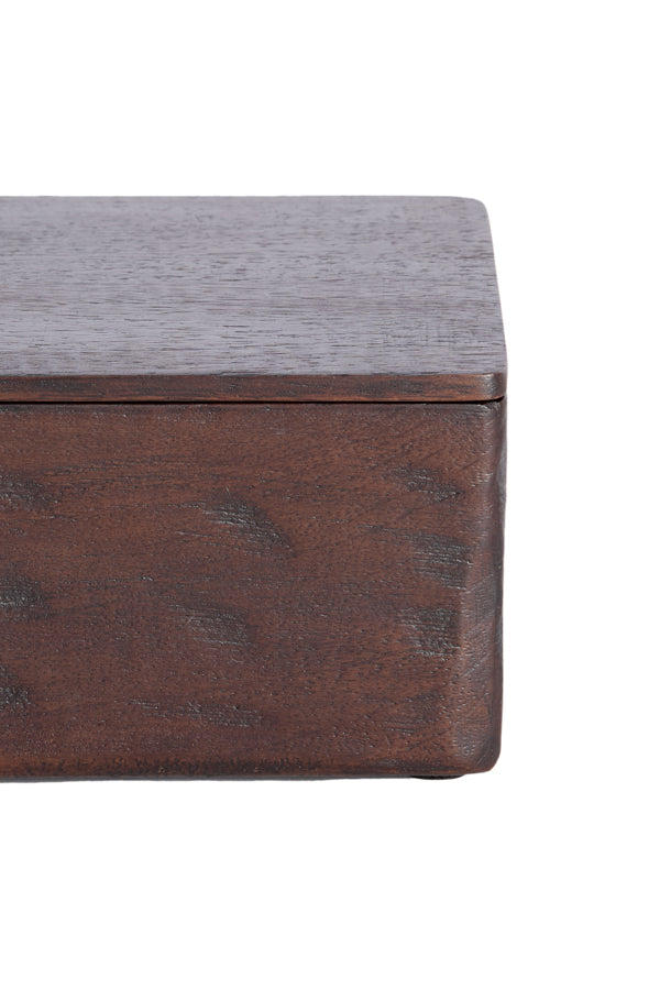 Deco box 12x12x8 cm TIZA wood dark brown