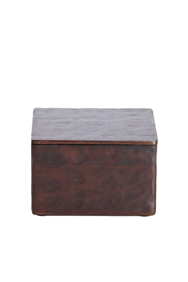 Deco box 16x16x10 cm TIZA wood dark brown