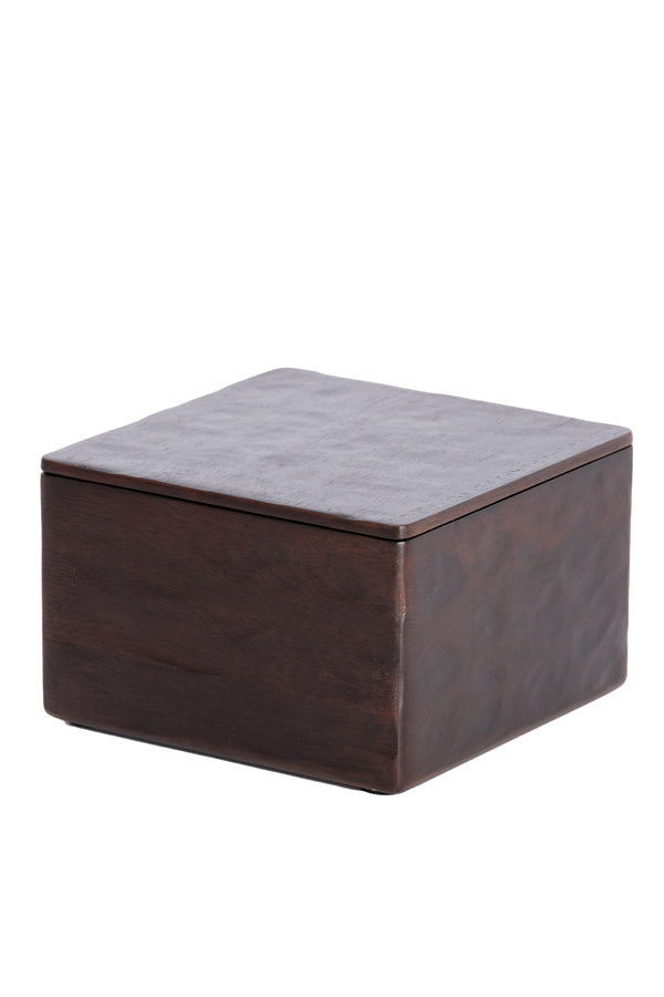 Deco box 16x16x10 cm TIZA wood dark brown