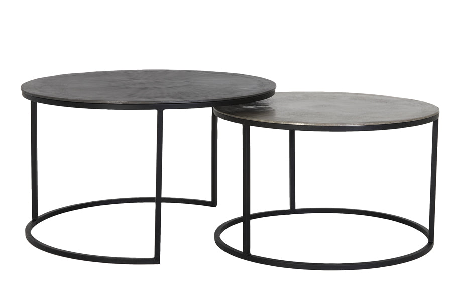 Coffee table S/2 67,5x39,5+75x45 cm TALCA rw lead+ant lead