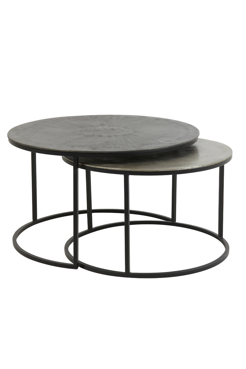 Coffee table S/2 67,5x39,5+75x45 cm TALCA rw lead+ant lead