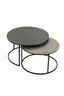 Coffee table S/2 67,5x39,5+75x45 cm TALCA rw lead+ant lead