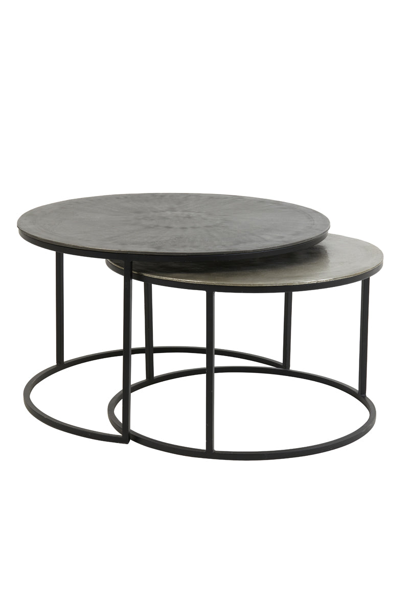 Coffee table S/2 67,5x39,5+75x45 cm TALCA rw lead+ant lead