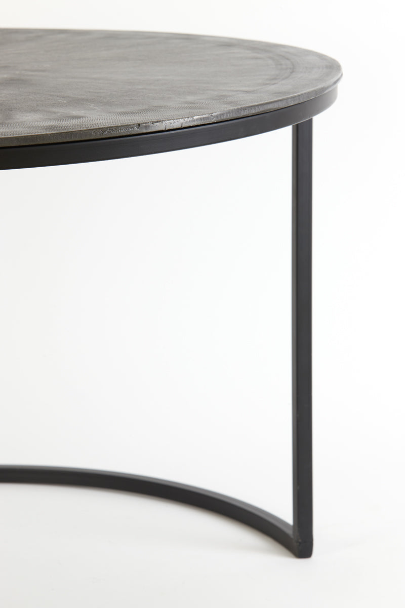 Coffee table S/2 67,5x39,5+75x45 cm TALCA rw lead+ant lead