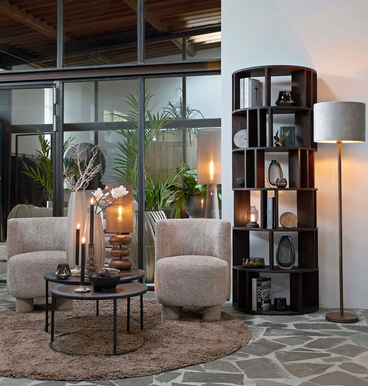 Coffee table S/2 67,5x39,5+75x45 cm TALCA rw lead+ant lead