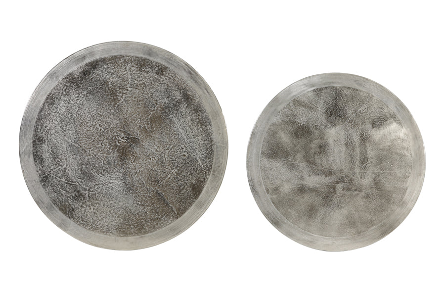 Coffee table S/2 67,5x39,5+75x45 cm TALCA raw nickel