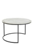 Coffee table S/2 67,5x39,5+75x45 cm TALCA raw nickel