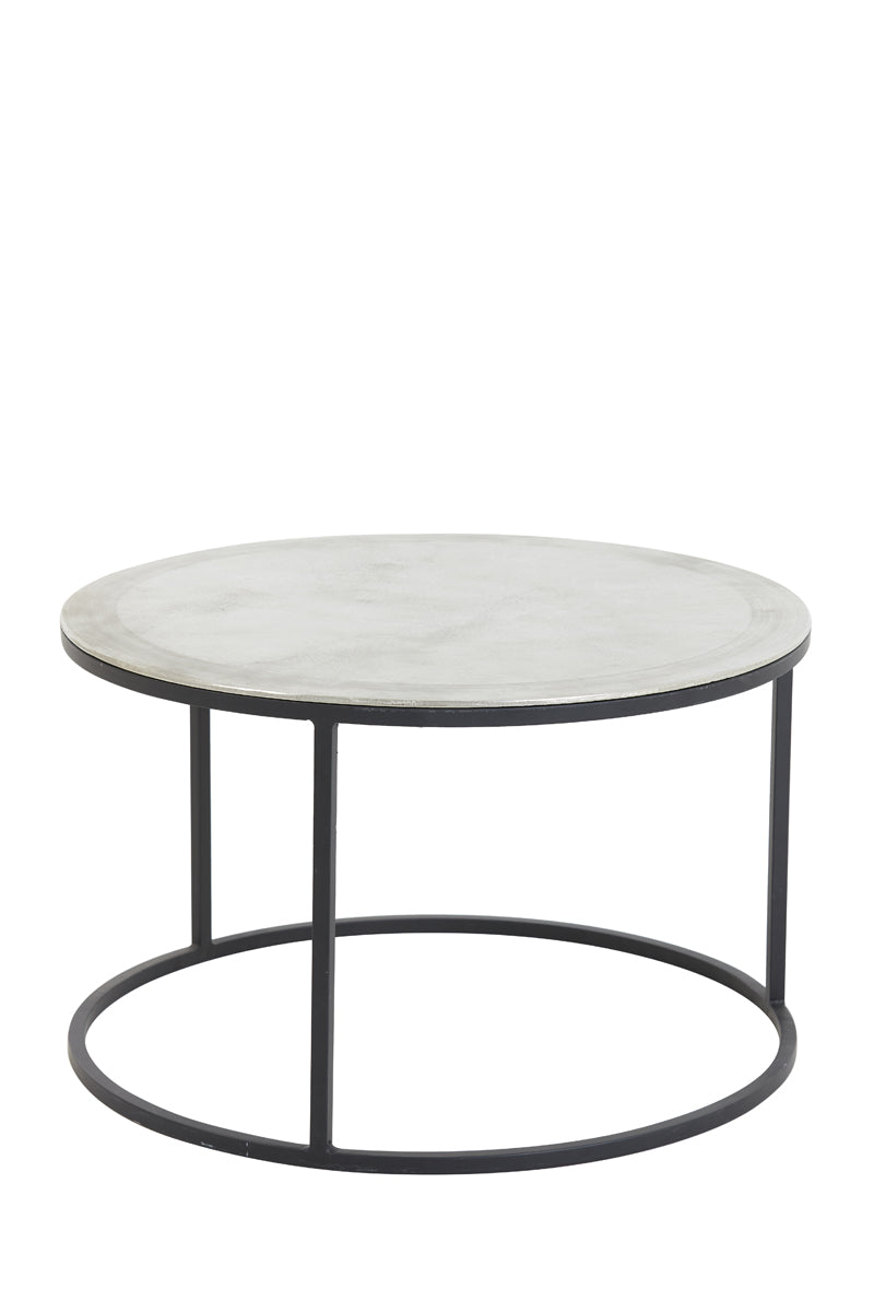 Coffee table S/2 67,5x39,5+75x45 cm TALCA raw nickel
