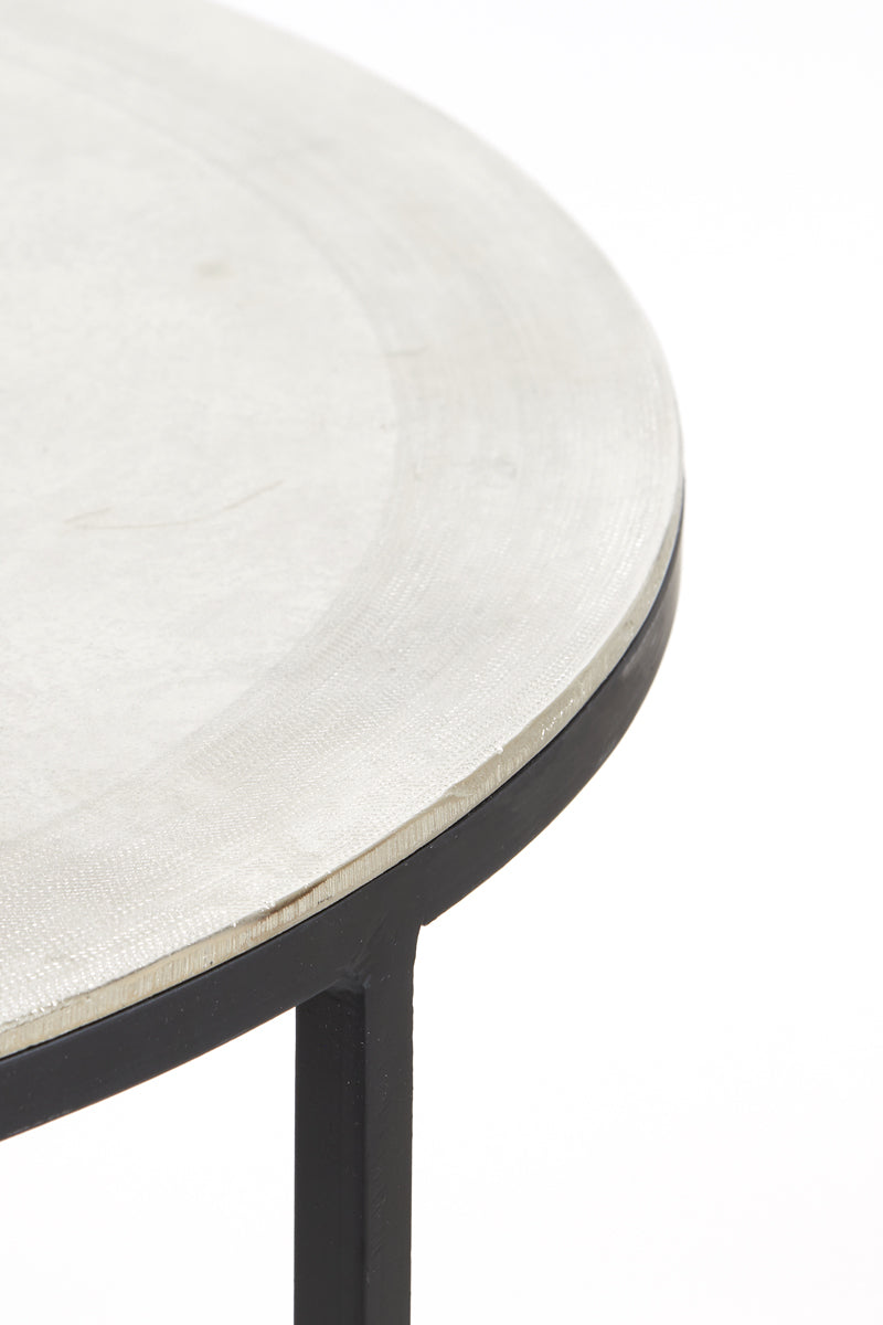 Coffee table S/2 67,5x39,5+75x45 cm TALCA raw nickel