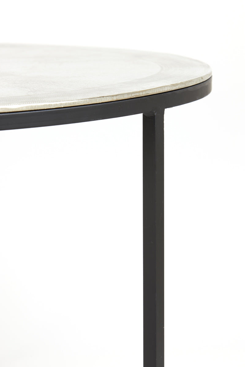 Coffee table S/2 67,5x39,5+75x45 cm TALCA raw nickel