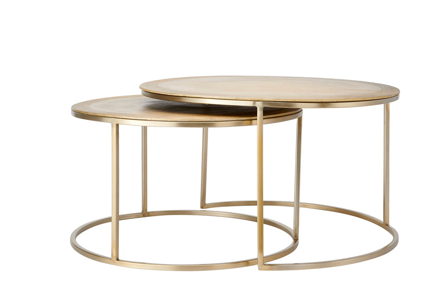 Coffee table S/2 65x39+75x45 cm TALCA light gold