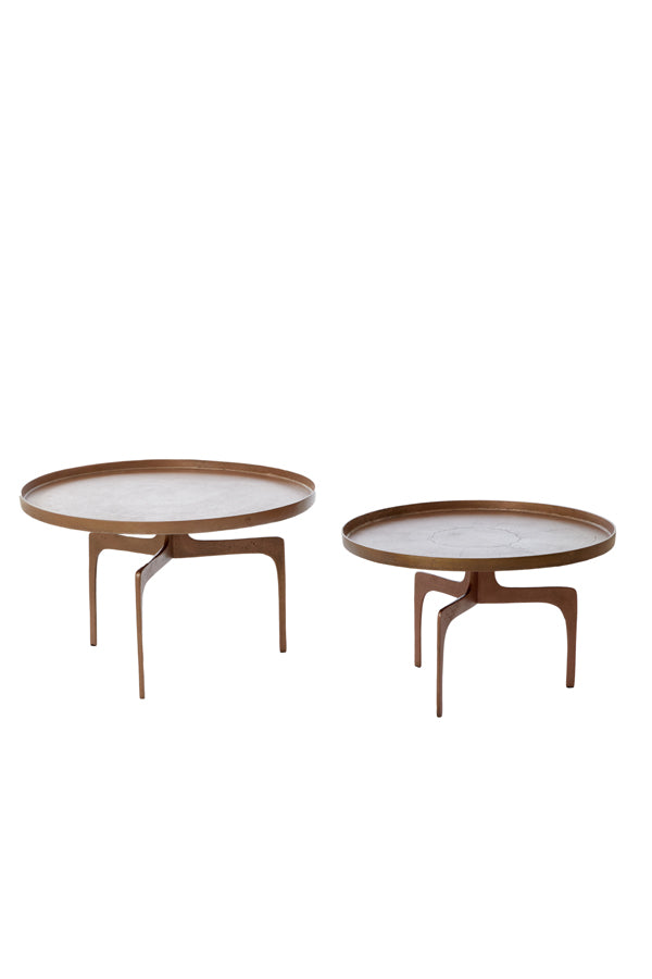 Coffee table S/2 64x39+75x44 cm PANO brown bronze