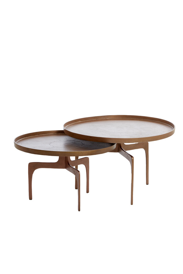 Coffee table S/2 64x39+75x44 cm PANO brown bronze
