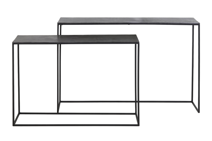 Console S/2 max 120x25x80 cm BOCA raw lead ant-matt black