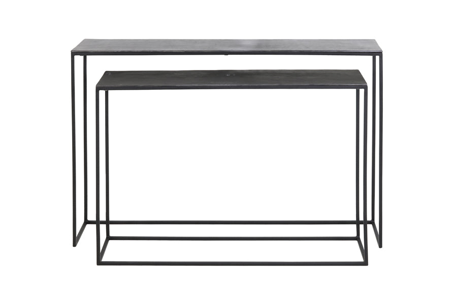 Console S/2 max 120x25x80 cm BOCA raw lead ant-matt black