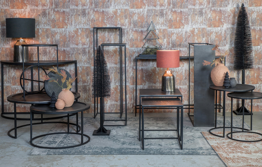 Console S/2 max 120x25x80 cm BOCA raw lead ant-matt black