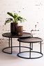 Coffee table S/2 60x38+78x42 cm TALCA lead antiq deep edge