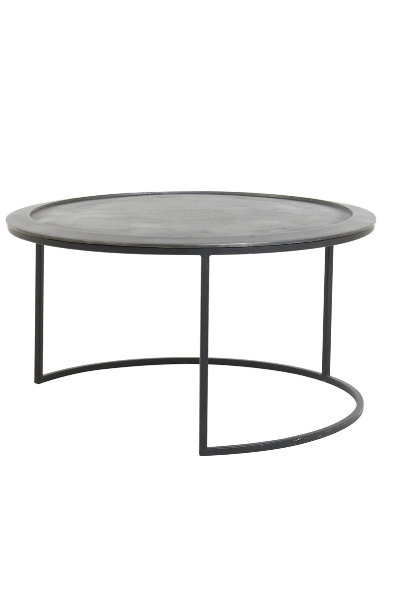 Coffee table S/2 60x38+78x42 cm TALCA lead antiq deep edge