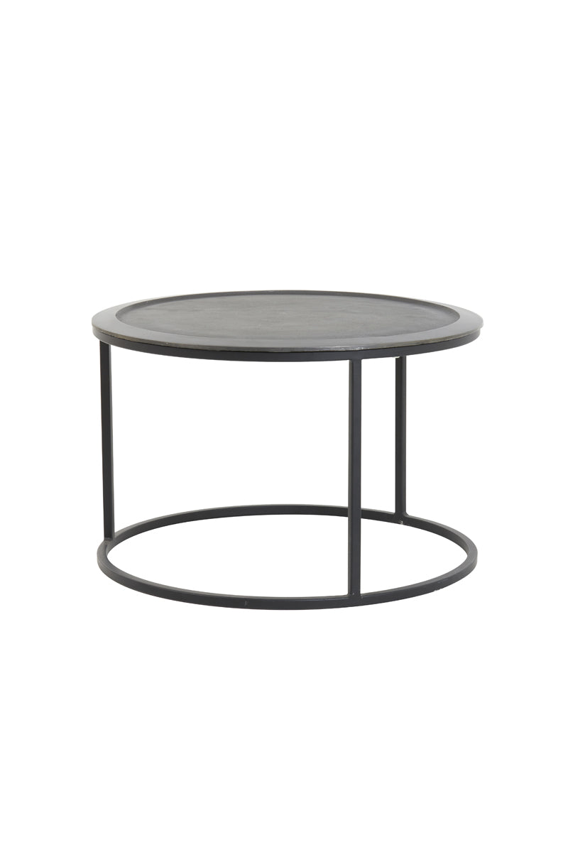 Coffee table S/2 60x38+78x42 cm TALCA lead antiq deep edge