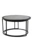 Coffee table S/2 67,5x39,5+75x45 cm TALCA lead antiq edge