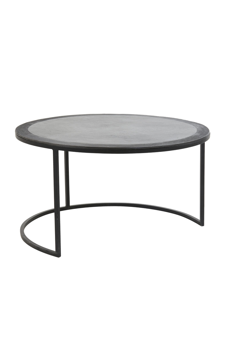 Coffee table S/2 67,5x39,5+75x45 cm TALCA lead antiq edge