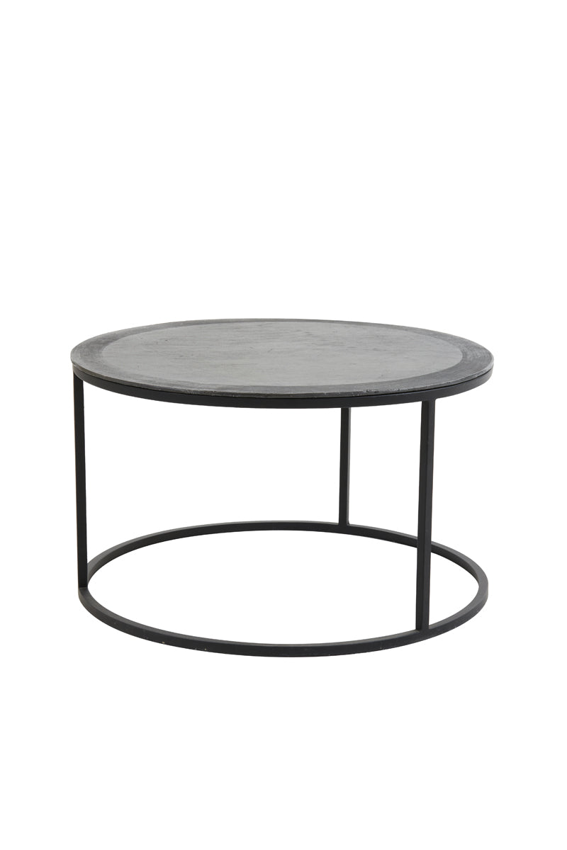 Coffee table S/2 67,5x39,5+75x45 cm TALCA lead antiq edge