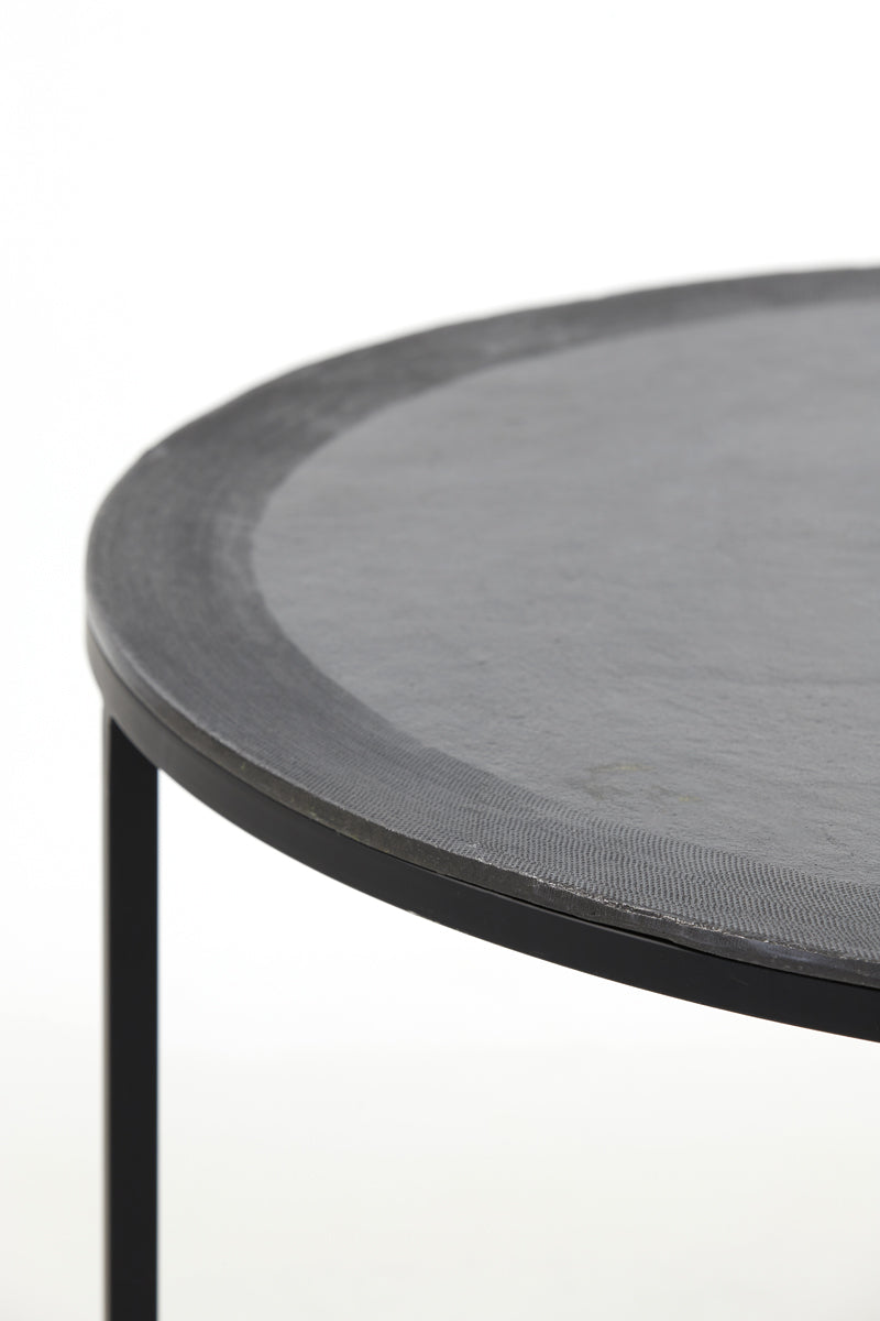 Coffee table S/2 67,5x39,5+75x45 cm TALCA lead antiq edge