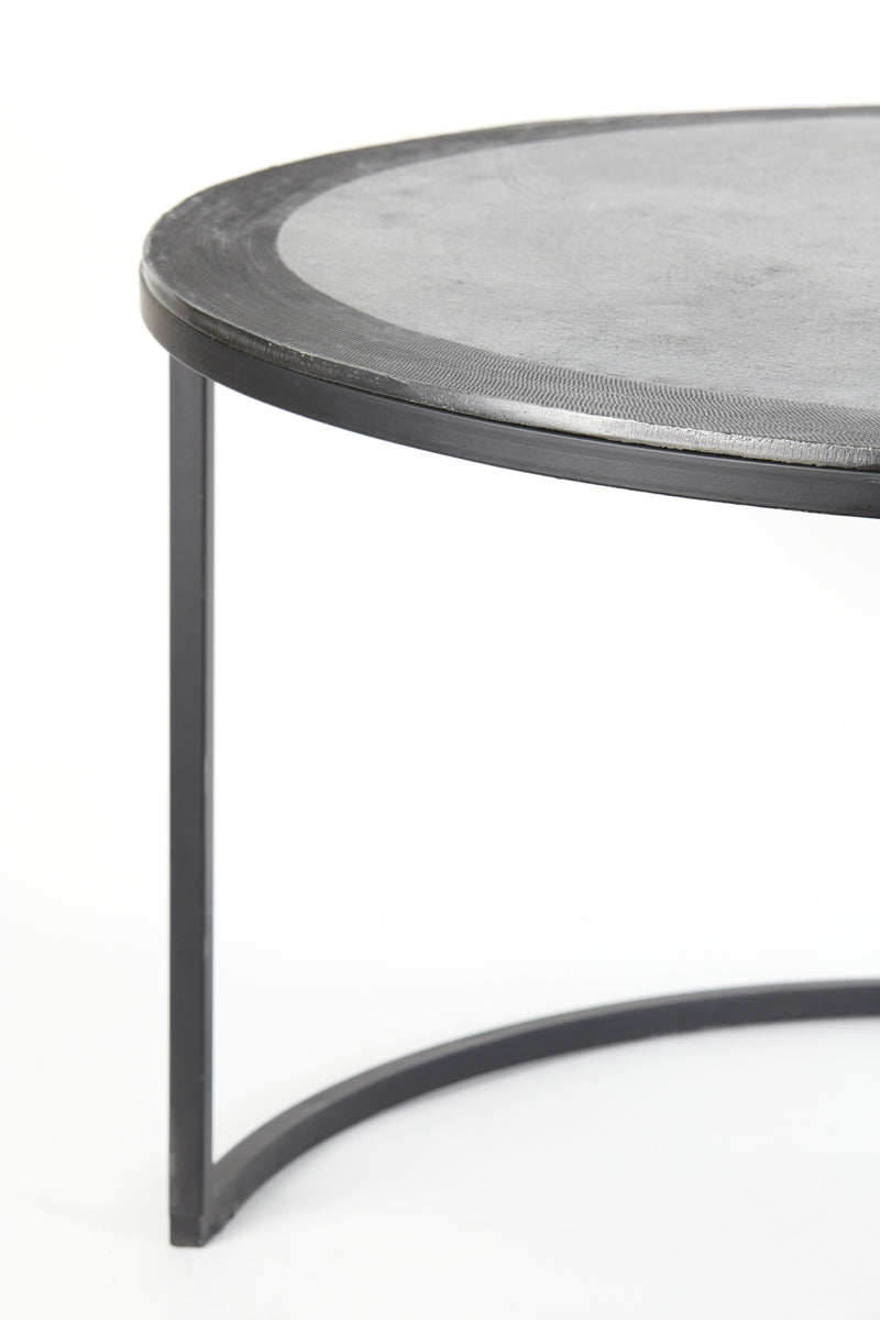 Coffee table S/2 67,5x39,5+75x45 cm TALCA lead antiq edge