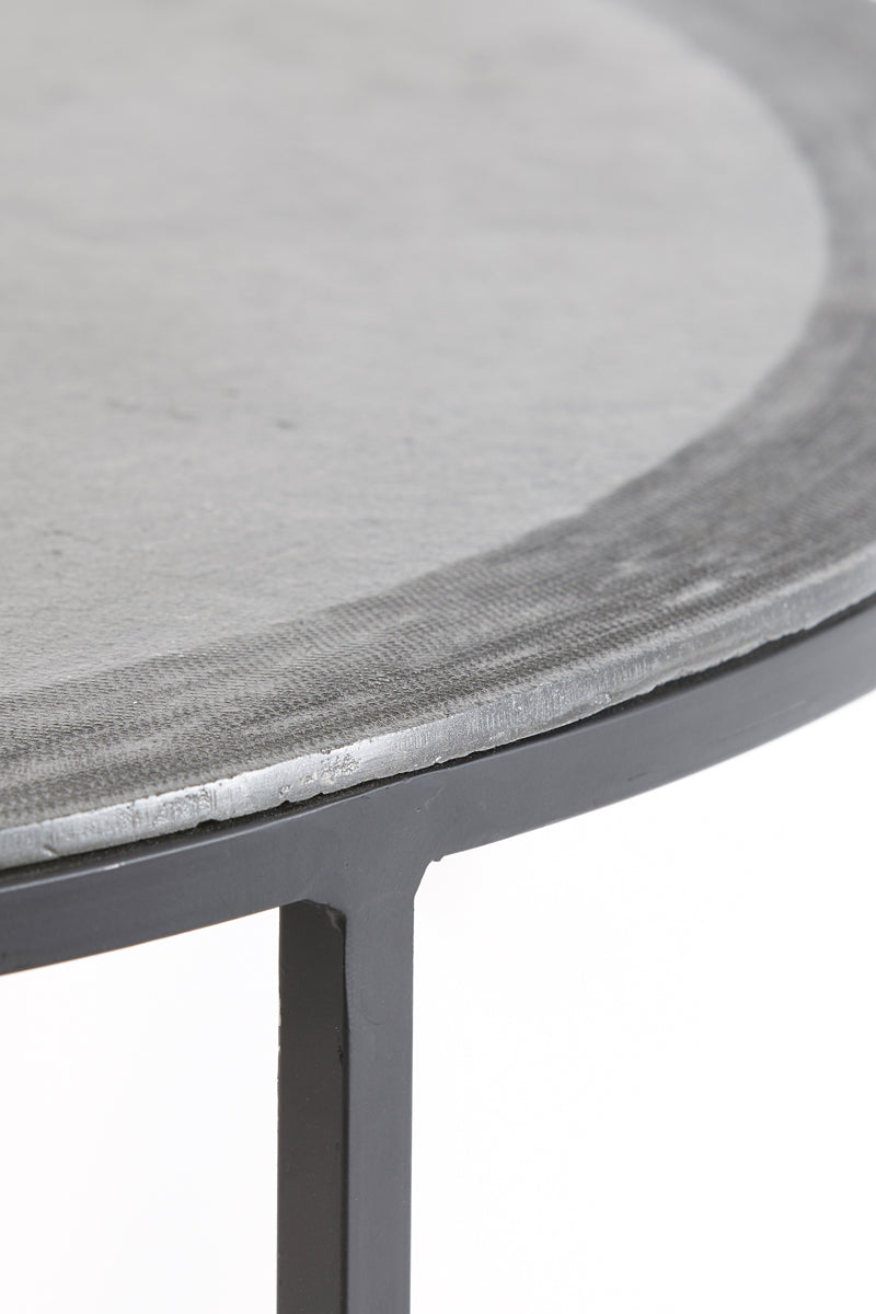Coffee table S/2 67,5x39,5+75x45 cm TALCA lead antiq edge