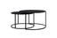 Coffee table S/2 65x39+75x44 cm DUARTE gls black-matt blck