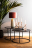 Coffee table S/2 65x39+75x44 cm DUARTE gls black-matt blck